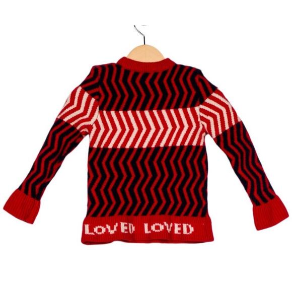 Burberry Unisex Girls Boys Red Printed Sweater 100% Wool Size 6 EXCELLENT COND - Picture 2 of 2